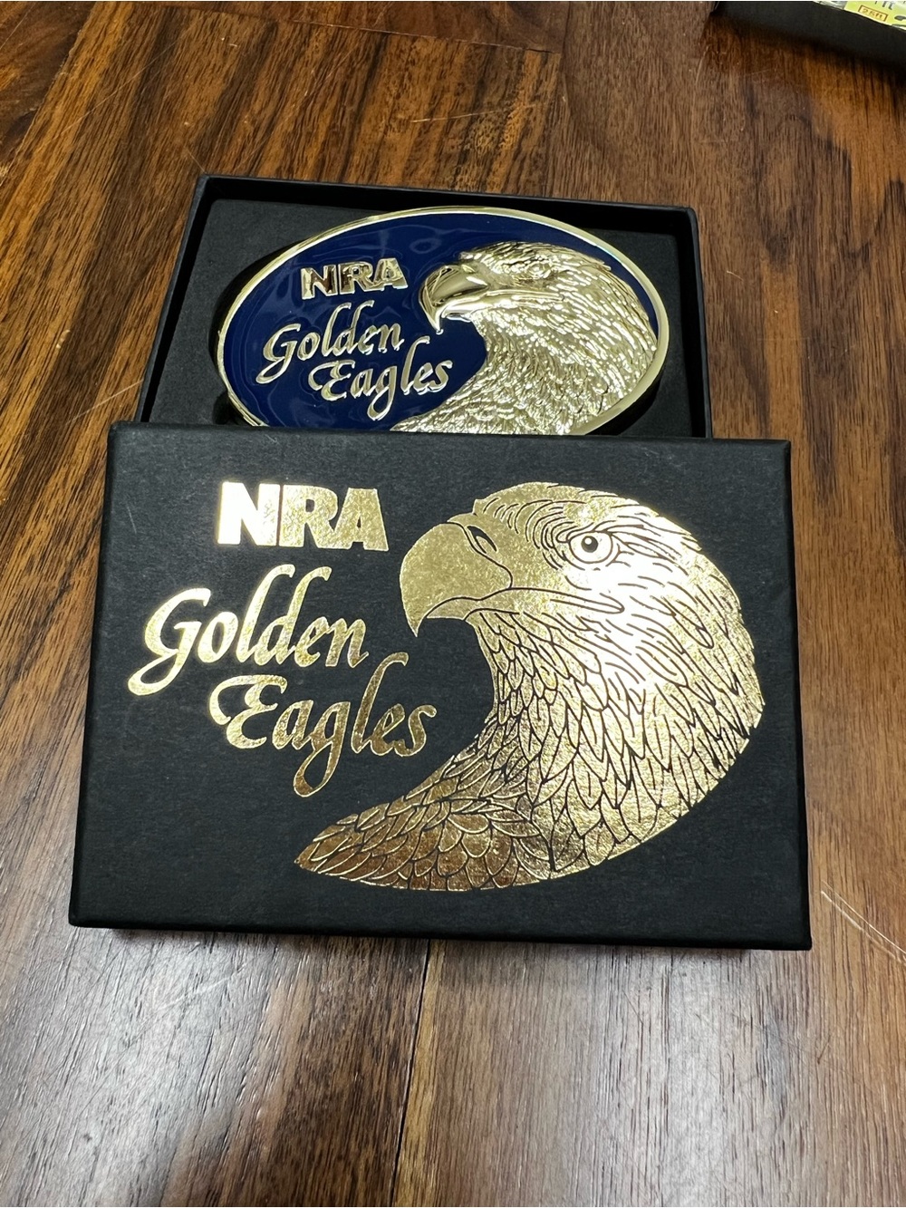 NWT NRA Golden Eagles Belt Buckle